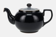 Denby Jet Teapot 1922 shape, black base, grey lid, black knob 2pt thumb 1