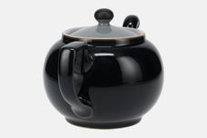 Denby Jet Teapot 1922 shape, black base, grey lid, black knob 2pt thumb 2