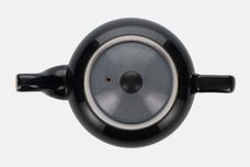 Denby Jet Teapot 1922 shape, black base, grey lid, black knob 2pt thumb 4