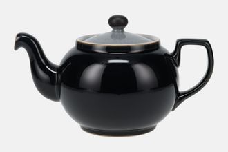 Denby Jet Teapot 1922 shape, black base, grey lid, black knob 2pt