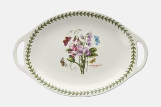 Portmeirion Botanic Garden Serving Tray Oval, Large Handled Tray 18 1/4" x 12"