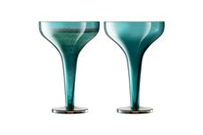LSA Epoque Pair of Champagne Saucers Peacock Lustre 150ml thumb 1
