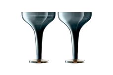 LSA Epoque Pair of Champagne Saucers Sapphire Lustre 150ml thumb 1
