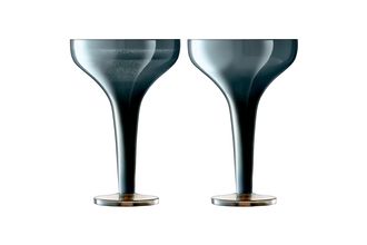 LSA Epoque Pair of Champagne Saucers Sapphire Lustre 150ml