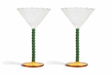 Klevering Glassware Pair of Champagne Saucers Perle | Green 150ml thumb 1