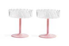 Klevering Glassware Pair of Champagne Saucers Twirl | Pink 200ml thumb 1