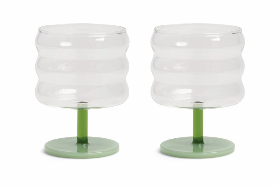 Klevering Glassware Pair of Stemmed Tumblers Mingle | Green 250ml