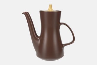 Poole Twintone Brazil Brown & Mustard C107 Coffee Pot Brown with Mustard Lid 1 1/2pt