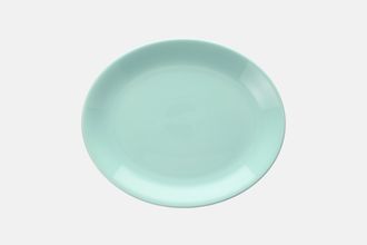 Poole Twintone Seagull and Ice Green Oval Platter High Glaze 12"