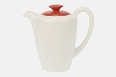 Poole Indian red and Magnolia Coffee Pot 3/4pt thumb 1