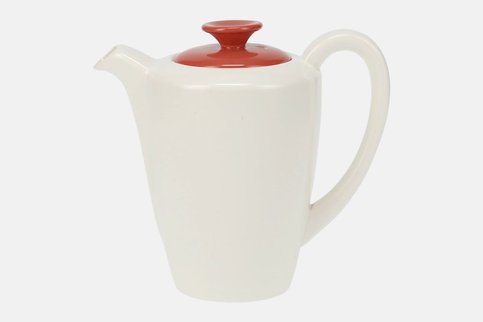 Poole Indian red and Magnolia Coffee Pot 3/4pt