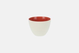 Poole Indian red and Magnolia Sugar Bowl - Open (Coffee) 2 3/4" x 2"