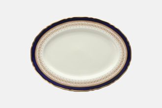 Royal Worcester Regency - Blue - Cream China Oval Platter 13 1/2"