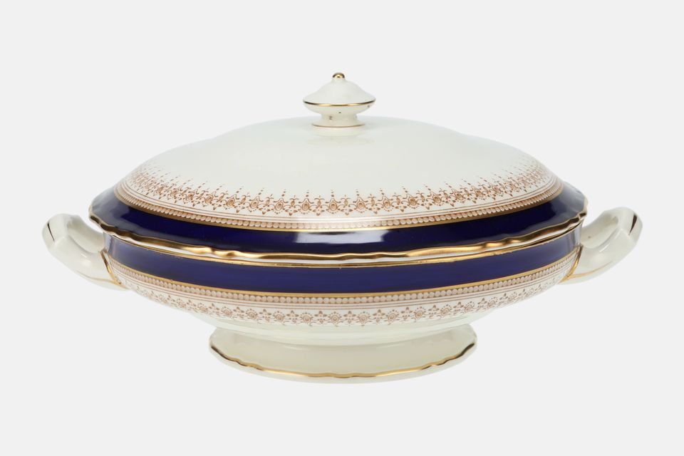 Royal Worcester Regency - Blue - Cream China Vegetable Tureen with Lid