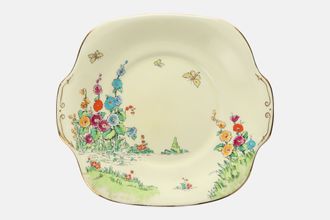 Sell Crown Staffordshire Hollyhock Cake Plate Square, Eared. Plain Edge 10"