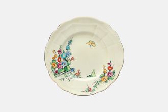 Crown Staffordshire Hollyhock Tea / Side Plate Embossed with wavy edge 6 1/2"