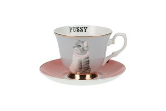 Yvonne Ellen Animal Teacup & Saucer Pussy Cat