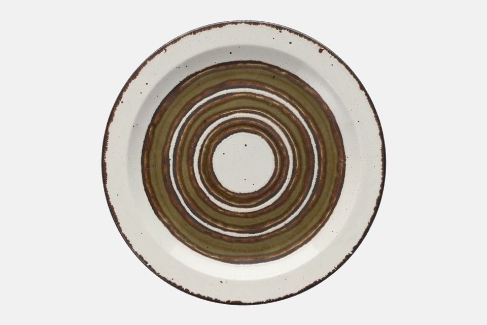 Midwinter Earth Breakfast / Lunch Plate Green Concentric rings 8 7/8"