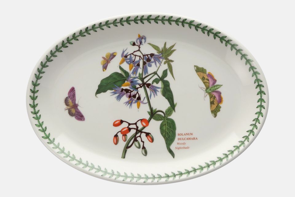 Portmeirion Botanic Garden Oval Platter Solanum Dulcamara - Woody Nightshade 10 3/4"