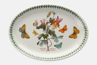 Portmeirion Botanic Garden Oval Platter Aquilegia Gracilis - Slender Columbine 10 3/4"
