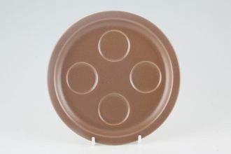 Poole Mushroom and Sepia - C54 Egg Cup Tray round - holds 4 egg cups 6 1/4"