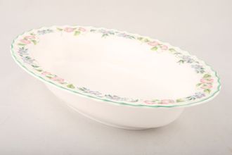 Royal Worcester English Garden - Ribbed - Green Edge Vegetable Dish (Open) oval 10 1/2"