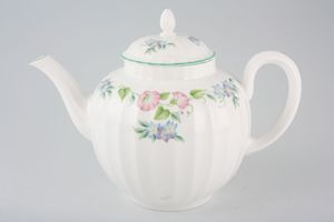 Royal Worcester English Garden - Ribbed - Green Edge Teapot