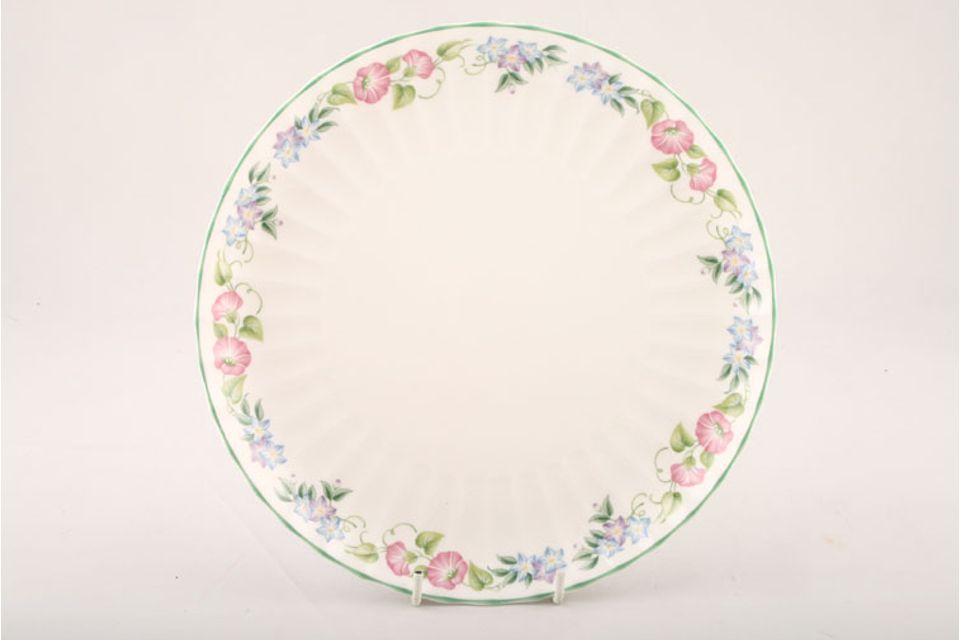 Royal Worcester English Garden - Ribbed - Green Edge Cake Plate round 9"