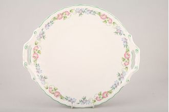 Sell Royal Worcester English Garden - Ribbed - Green Edge Cake Plate Handled 12 1/8"