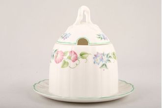 Sell Royal Worcester English Garden - Ribbed - Green Edge Jam Pot + Lid including fixed saucer 