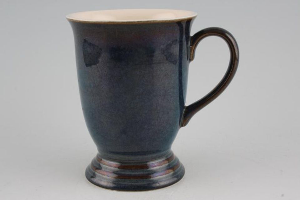 BHS Brecon Blue Mug Footed 3 5/8" x 4 3/4"