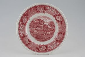 Adams English Scenic - Pink Breakfast / Lunch Plate