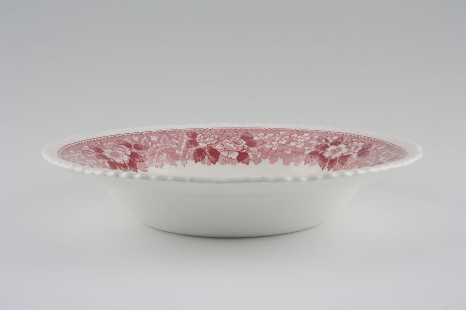 Adams English Scenic - Pink Rimmed Bowl Cattle 8 3/4"