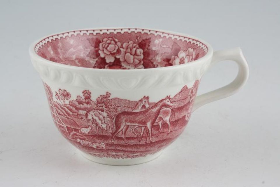 Adams English Scenic - Pink Teacup handle shape A 3 3/4" x 2 1/4"