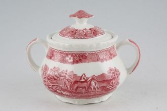Adams English Scenic - Pink Sugar Bowl - Lidded (Tea)
