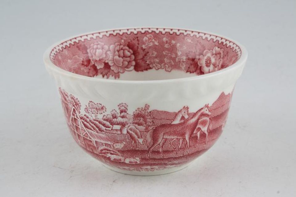 Adams English Scenic - Pink Sugar Bowl - Open (Coffee) Patterned top
