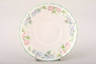 Royal Worcester English Garden - Ribbed - Green Edge Coffee Saucer For coffee cans 4 1/2"
