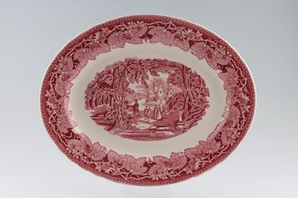 Masons Vista - Pink Oval Platter 14"
