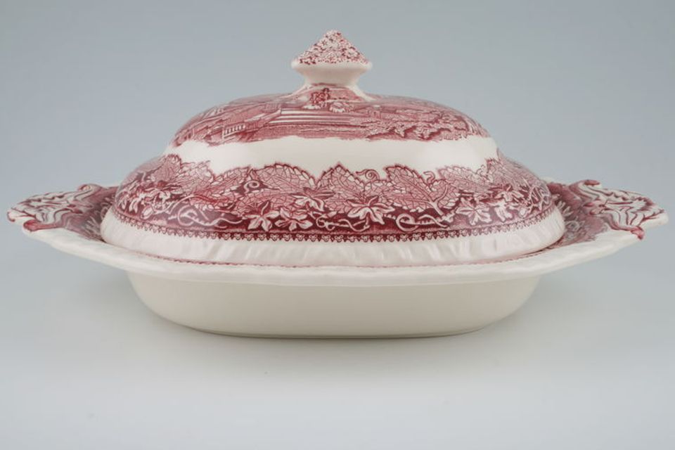 Masons Vista - Pink Vegetable Tureen with Lid Oval