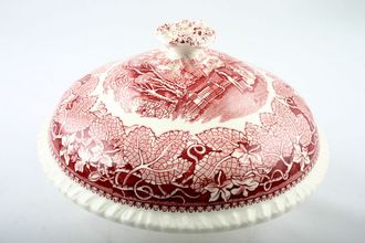 Masons Vista - Pink Vegetable Tureen Lid Only Round 8 1/4"