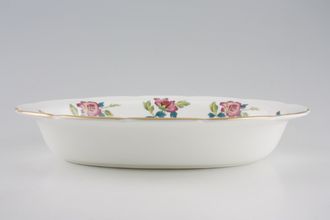 Wedgwood Chinese Flowers Vegetable Dish (Open) Gold Edge 10 3/4"