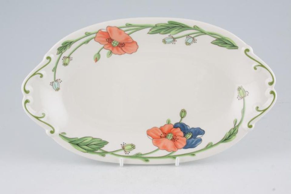Villeroy & Boch Amapola Sauce Boat Stand Same as Pickle Dish 9 1/2" x 5 5/8"