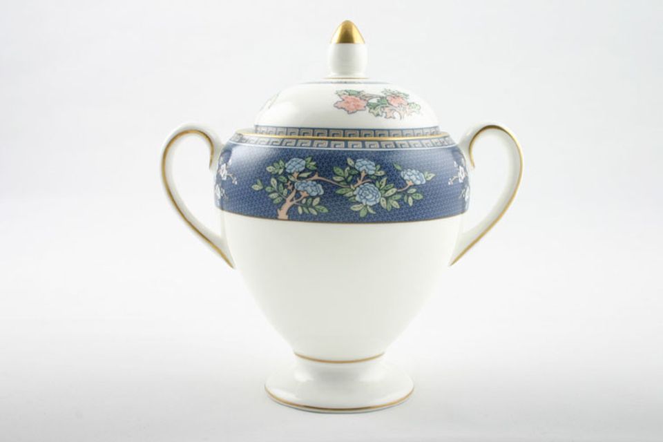 Wedgwood Blue Siam Sugar Bowl - Lidded (Tea) tall