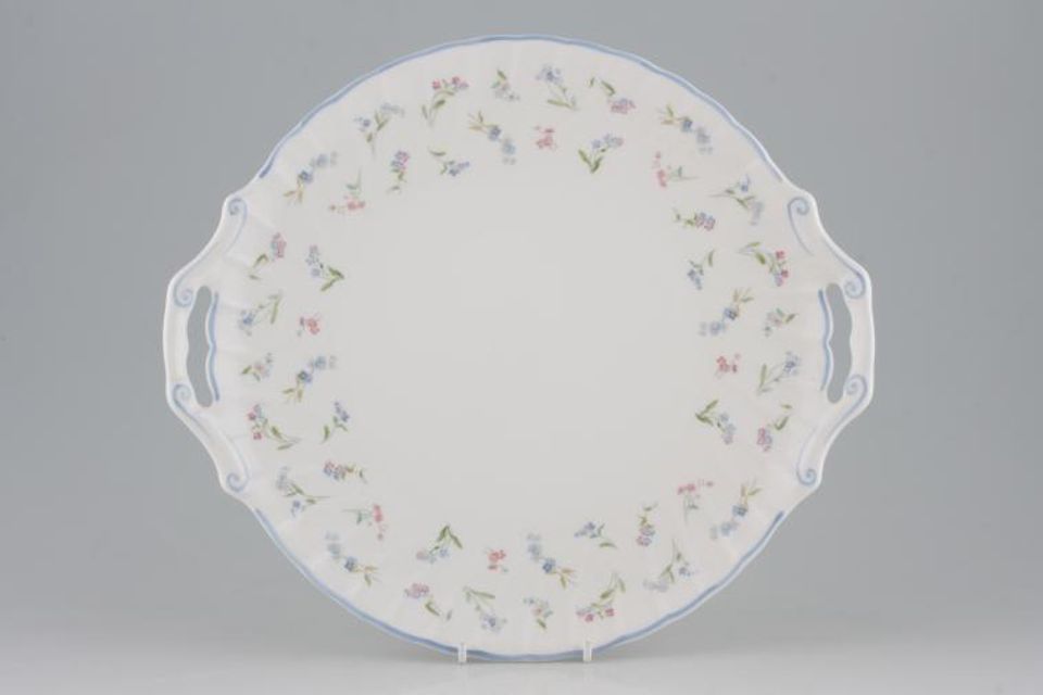 Royal Worcester Forget me not Cake Plate handled 12 1/2"