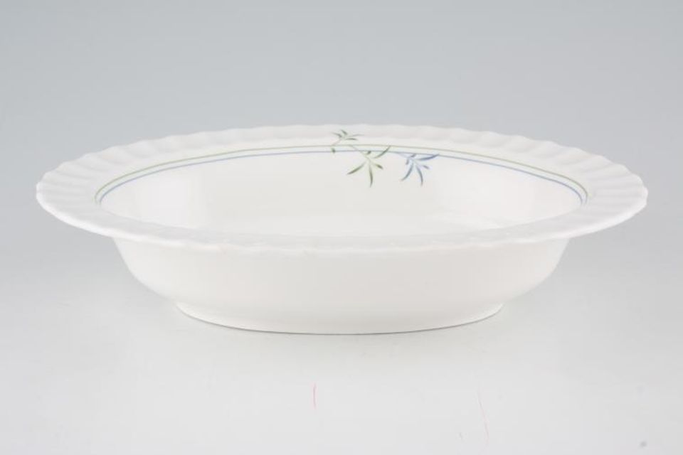 Royal Worcester Green Bamboo Vegetable Dish (Open) 10 1/2"