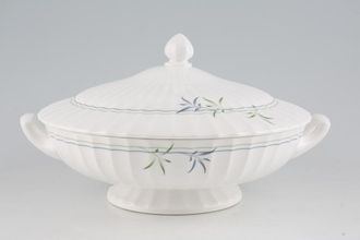Royal Worcester Green Bamboo Vegetable Tureen with Lid Round