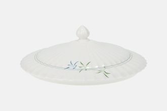 Royal Worcester Green Bamboo Vegetable Tureen Lid Only Round 9"