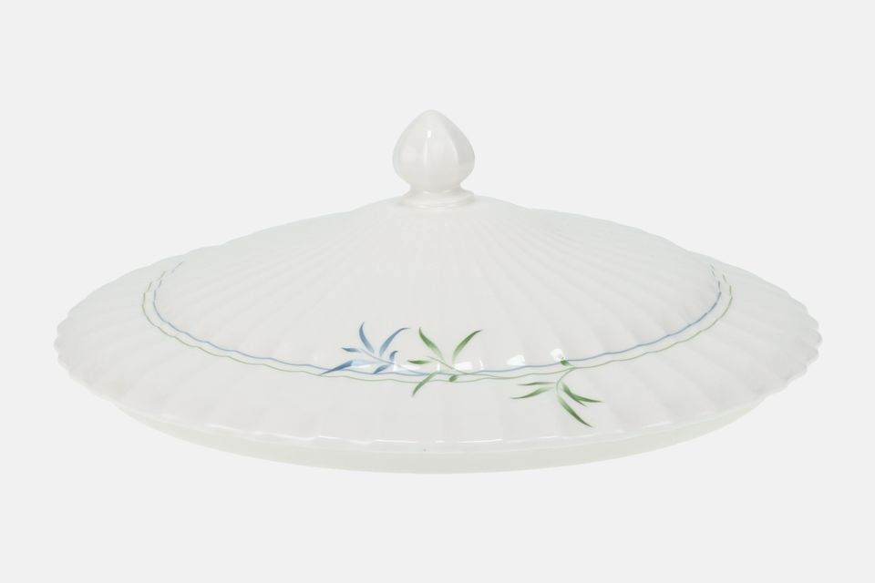 Royal Worcester Green Bamboo Vegetable Tureen Lid Only Round 9"