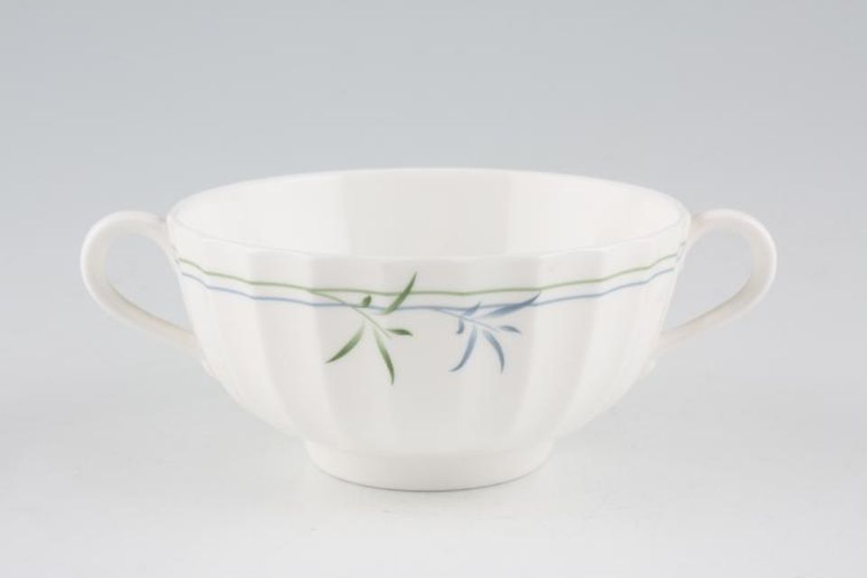 Royal Worcester Green Bamboo Soup Cup 2 handle