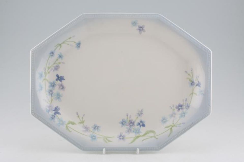 Marks & Spencer Blue Flowers Serving Plate octagonal 11 3/4" x 9"
